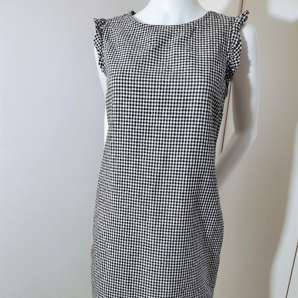 CYNTHIA ROWLEY | LINEN GINGHAM SLEEVELESS MINI DRESS |  Size 4